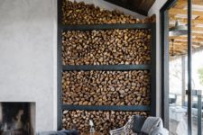 creative and stylish wood storage