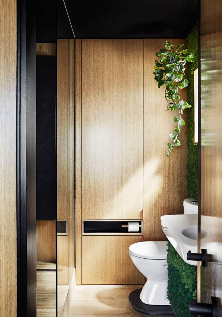 small yet cozy bathroom dedsign The bathroom is tiny and can be hidden making the glass door opaque