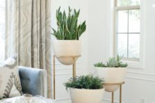 09 arrange your home plants in the same pots to keep the style unified
