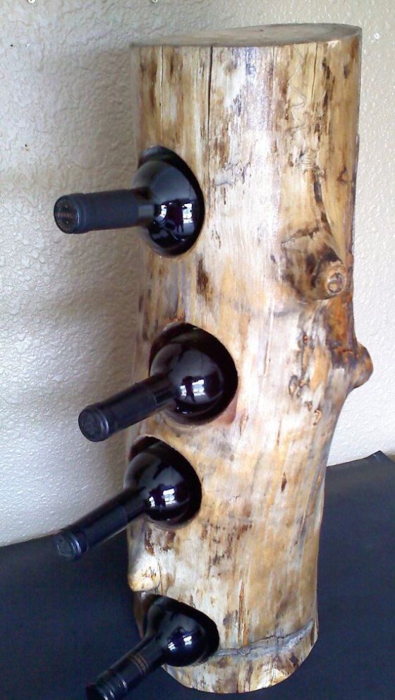make a simple wine bottle holder like this one to store the bottles - such craft won't take much time