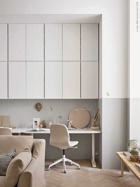 if you home office is still located in some other room, blend it seamlessly for a chic look
