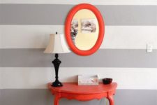 18 if you need a small or narrow console in your foyer, think of cutting a table in halves and painting it