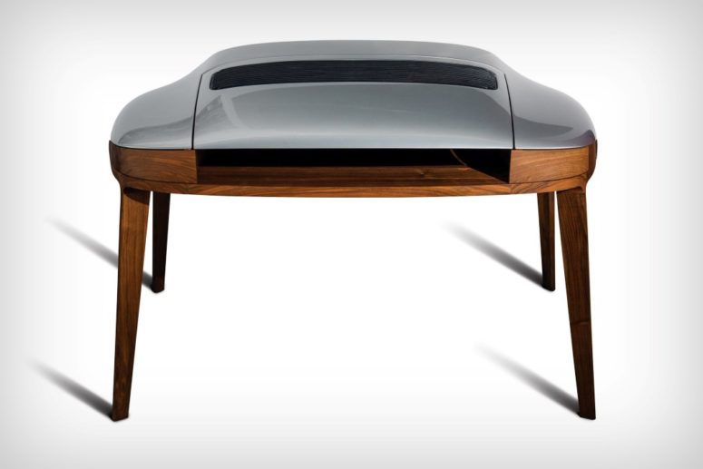 Porsche 911 Writing Desk is made using real car parts and looks very alike