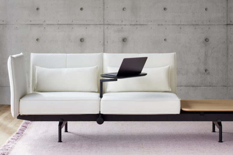 Soft Work is ideal for free lancers, it features a comfortable seating landscape and a stand for a laptop