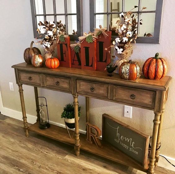 25 Warming Up Thanksgiving Console Decor Ideas - DigsDigs