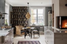 kitchen with firewood storage