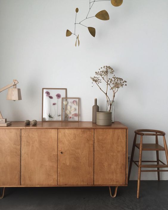 mid-century modern lines and aesthetics are close to Scandinavian style and Japandi styling