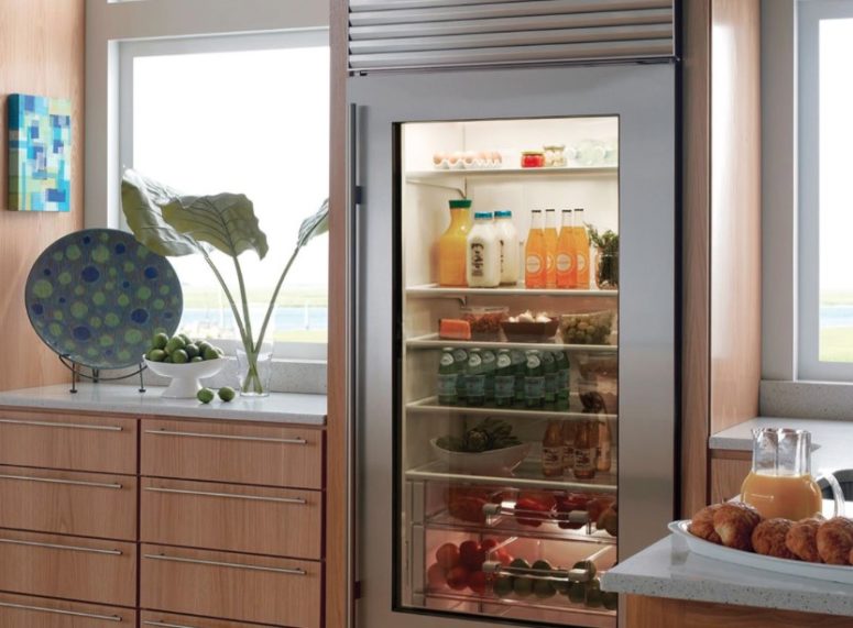 20 Glass Door Fridges With Pros And, Sliding Door Refrigerator Residential