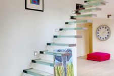 16 glass floating staircases look even more ethereal and airy than of any other material