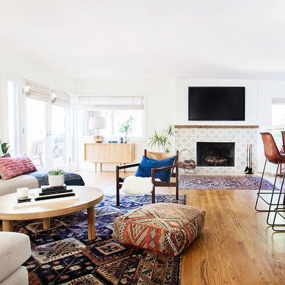 an open layout with multiple boho prints that are still very alike, yet done in different colors and shades