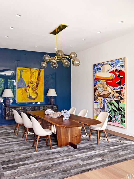 discover super bright colors and abstract prints decorating your home in mid-century modern style