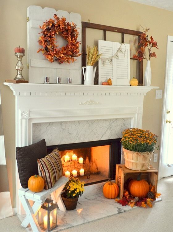 25 Cozy Thanksgiving Mantel And Fireplace Decor Ideas - DigsDigs