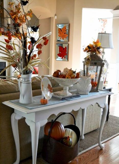 25 Warming Up Thanksgiving Console Decor Ideas - DigsDigs