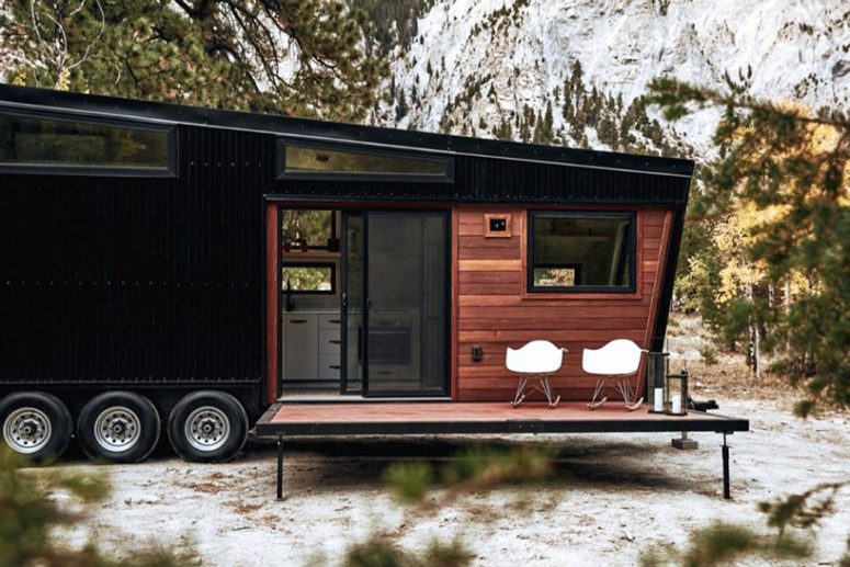 If you need, you may extend a small deck by the entrance, place some furniture and have food and drinks there