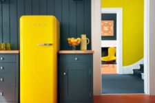 05 make a bold statement in your ktichen rocking a bright Smeg fridge, for example, a yellow one