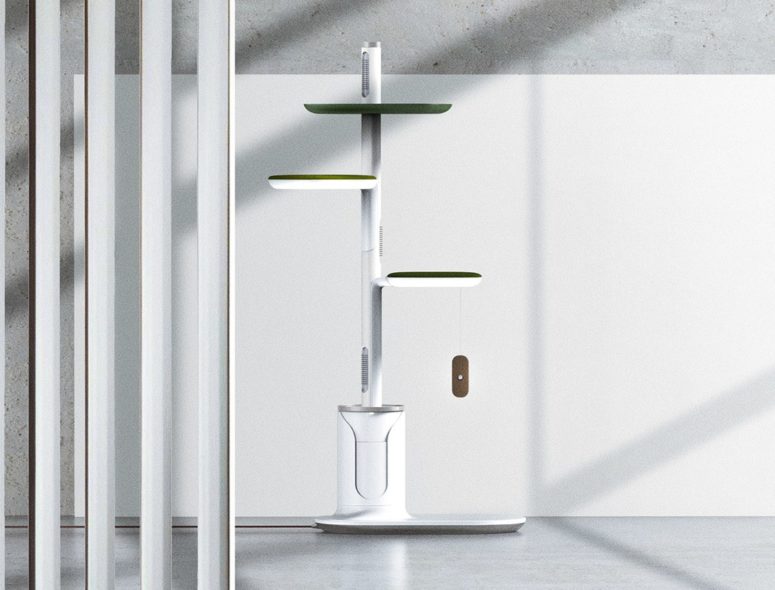 Here's how the cat tree looks on the whole, a very modern and stylish piece, isn't it