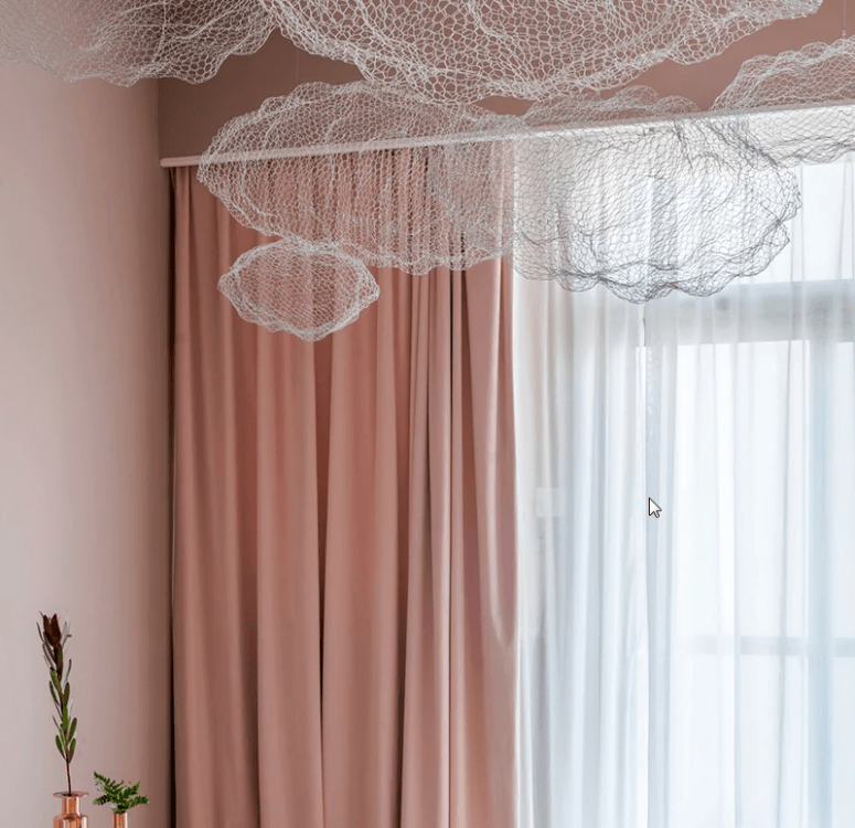 These cloudy net lamps create a real heaven-like feel in the kid's room