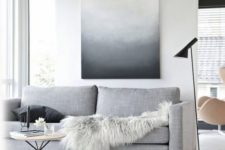18 add interest with fur throws or an ombre wall art in the shades of your space