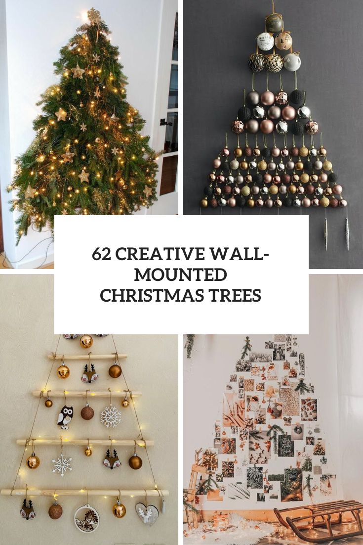 creative wall mounted christmas trees cover