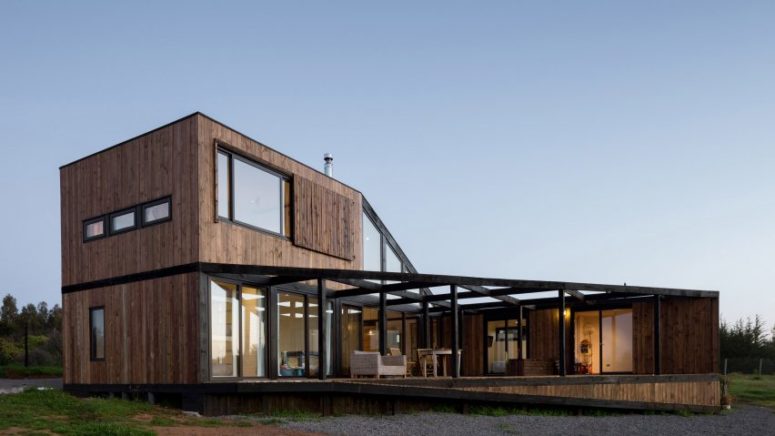 Contemporary Black Home Of Two Separate Buildings