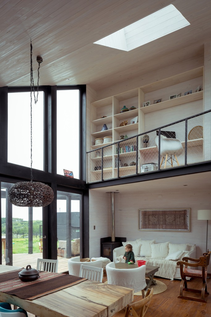 The balcony is a home office and a library at the same time