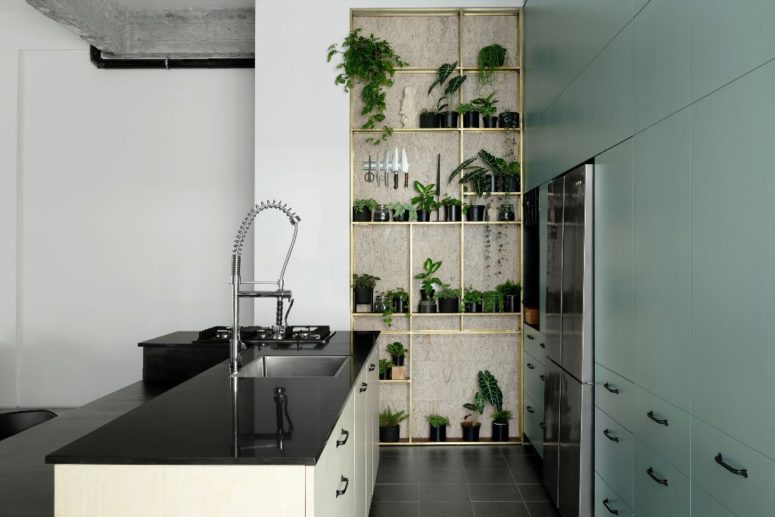 There's a wall herb garden in the kitchen to always have them fresh