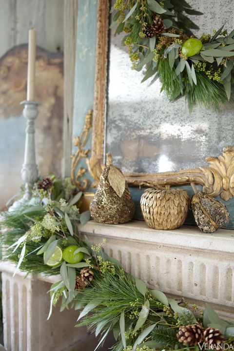 some greenery garlands with limes and foliage are great to make your home decor more festive yet modern and fresh