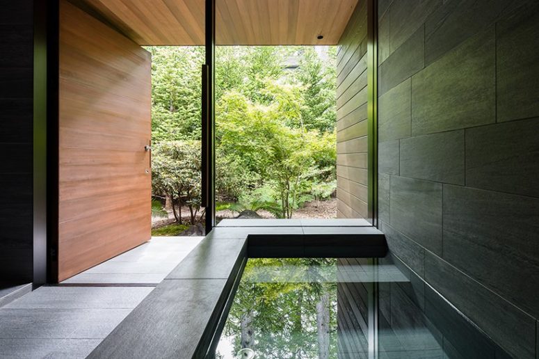 The master bathroom shows off gorgeous relaxing views and a large built-in bathtub