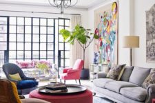 10 the pink chair echoes with the ottoman and pillows on the sofa to tie them all up