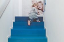 11 a bold ombre staircase from navy to light blue is a gorgeous and simple way to introduce some color