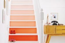 14 spruce up your home decor with bold stairs with an ombre effect, from light pink to deep red