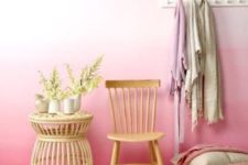 15 add a warm feeling with an ombre pink wall in your closet, bedroom or entryway