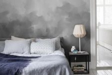17 a grey ombre statement wall in your bedroom will make it more peaceful and welcoming
