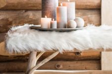 19 cover a usual bench with faux fur to make it cozier and more comfortable
