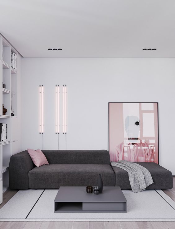 a couple of textiles and a single statement artwork completely change the space giving it a mood