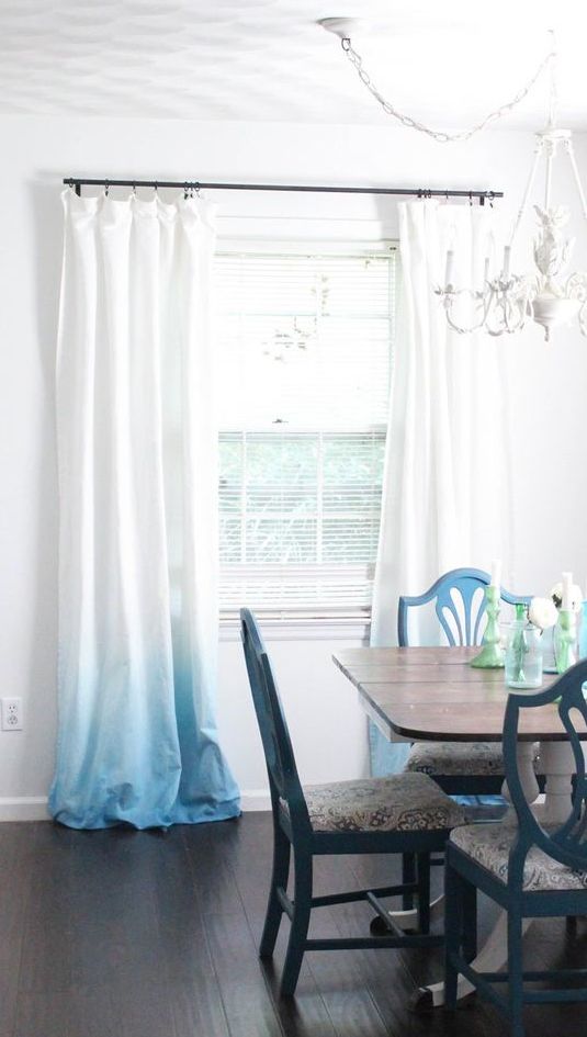 simple ombre curtains from white to light blue is a great idea for a beach or seaside interior and can be DIYed simple ombre curtains from white to light blue is a great idea for a beach or seaside interior and can be DIYed