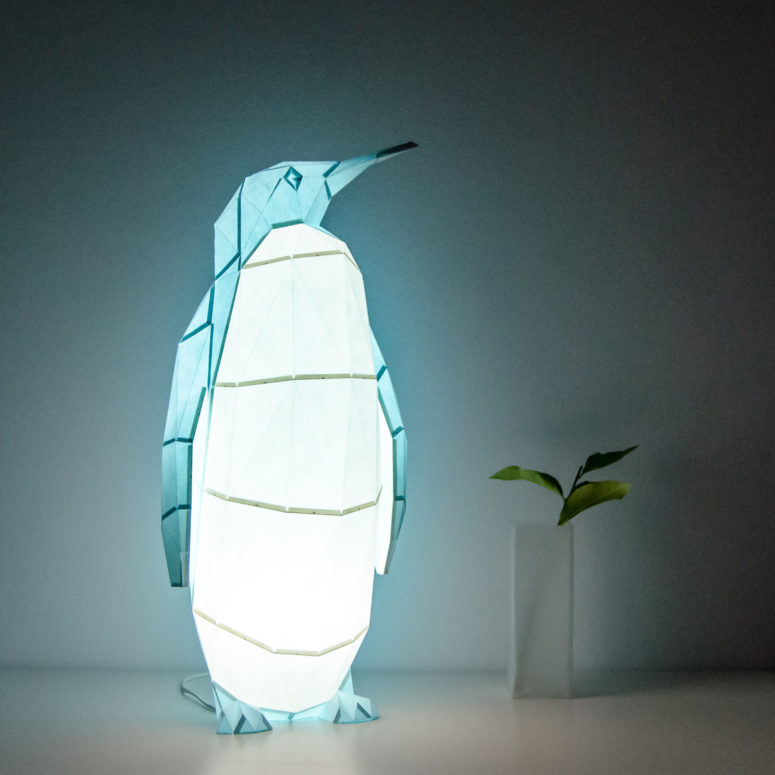 These Paperlamps are geometric and show off endangered animals while bringing light to your space
