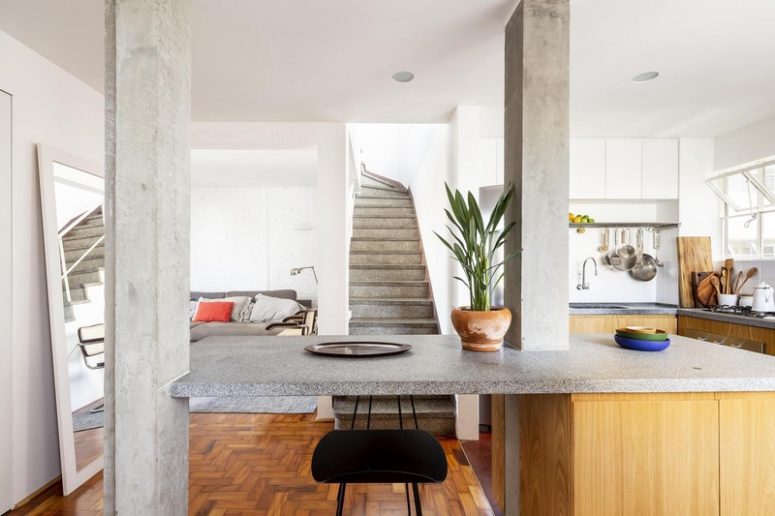 The house is renovated in contemporary style adding industrial touches here and there concrete, metal, brick and others The house is renovated in contemporary style adding industrial touches here and there - concrete, metal, brick and others