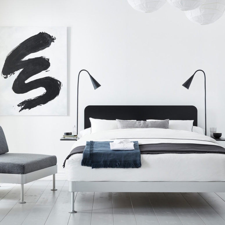Lights can be also added, and they are floating - they will save much space in your bedroom