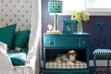 06 a vintage dresser and bedside table with a dog space added in the lower part of it