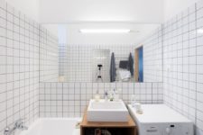 simple bathroom design with subway tiles