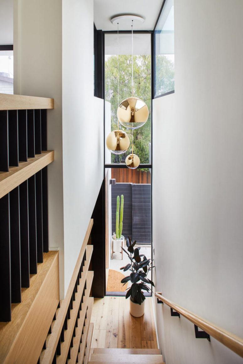 There a large skylight on the stairs to fill the space with light