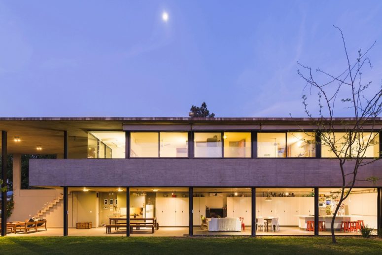 There is only one outdoor space as all the spaces inside can be opened to outdoors anytime