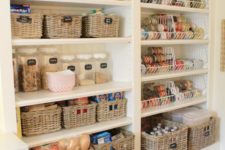 11 a perfectly organized pantry with baskets and jars and chalkboard labels for a stylish look
