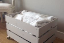 12 place your Knagglig box on casters and use it for storage in any room, you may paint it as you like or leave it unpainted