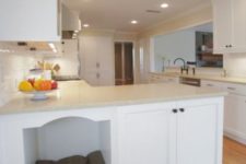 14 a kitchen cabinet with an integrated dog bed – just remove the doors and place something soft