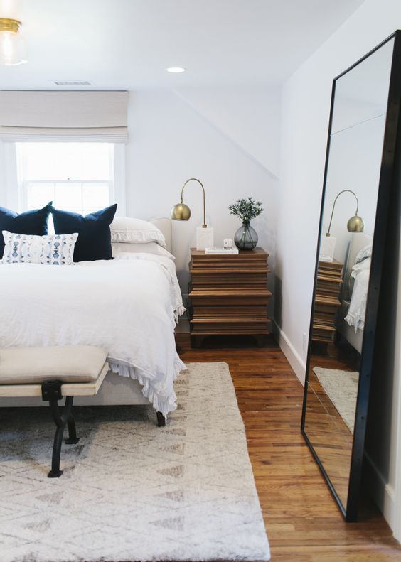 an oversized mirror in your bedroom has a practical meaning, you may use it for dressing up