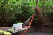 a hammock would be a great addition to a rental’s outdoor area