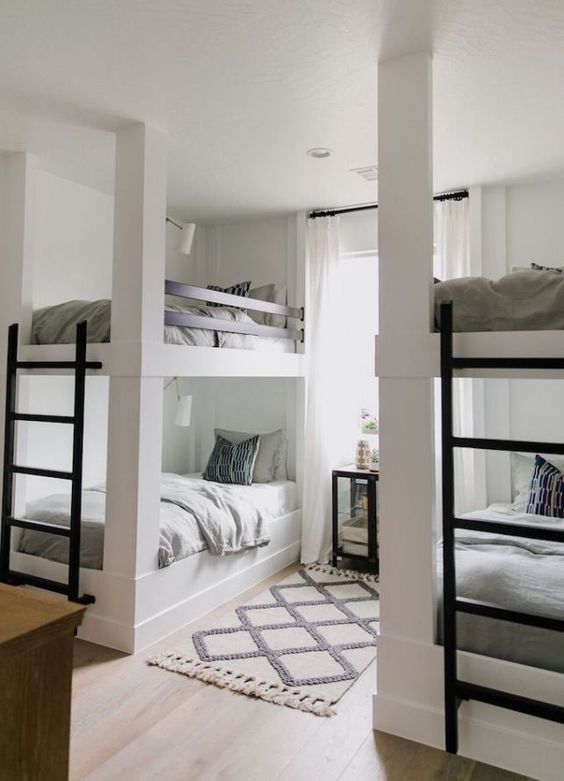 Shared Guest Bedroom Decor Ideas, Bunk Bed With Guest Bed