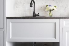 25 a sink cabinet with a pet food station underneath is a smart way to feed your pet with comfort